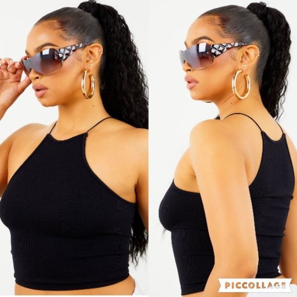 RIBBED ELASTIC STRAP RACER TANK - Picture 13 of 14